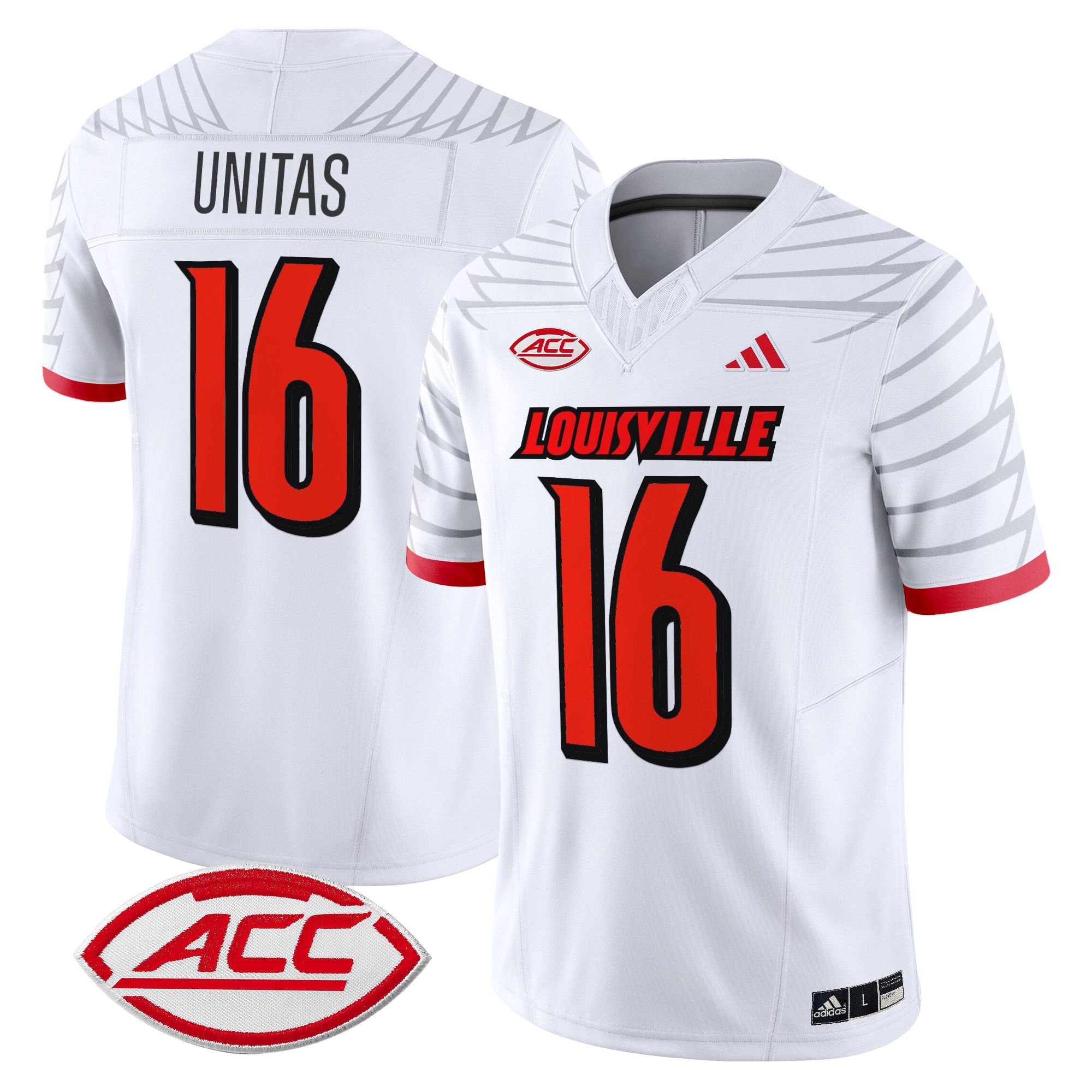 Men Louisville Cardinals #16 Unitas White 2024 Vapor Limited NCAA Jersey
